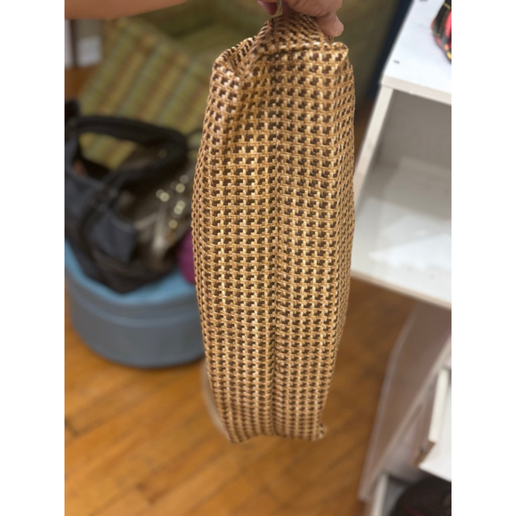 Vintage Delli Beige Brown Woven Bamboo Handle One Size Shoulder Bag - Picture 7 of 11